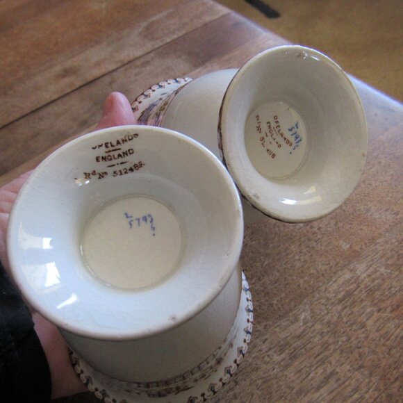 Set of 2 Vintage Floral Porcelain Cups Copeland Spode? - Picture 3 of 4